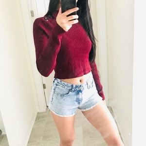 Zara Turtleneck Knit Crop Top